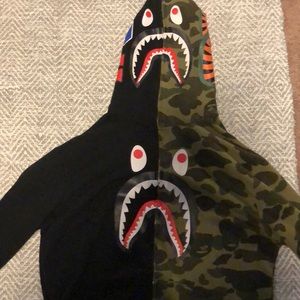 Black/camo bape hoodie